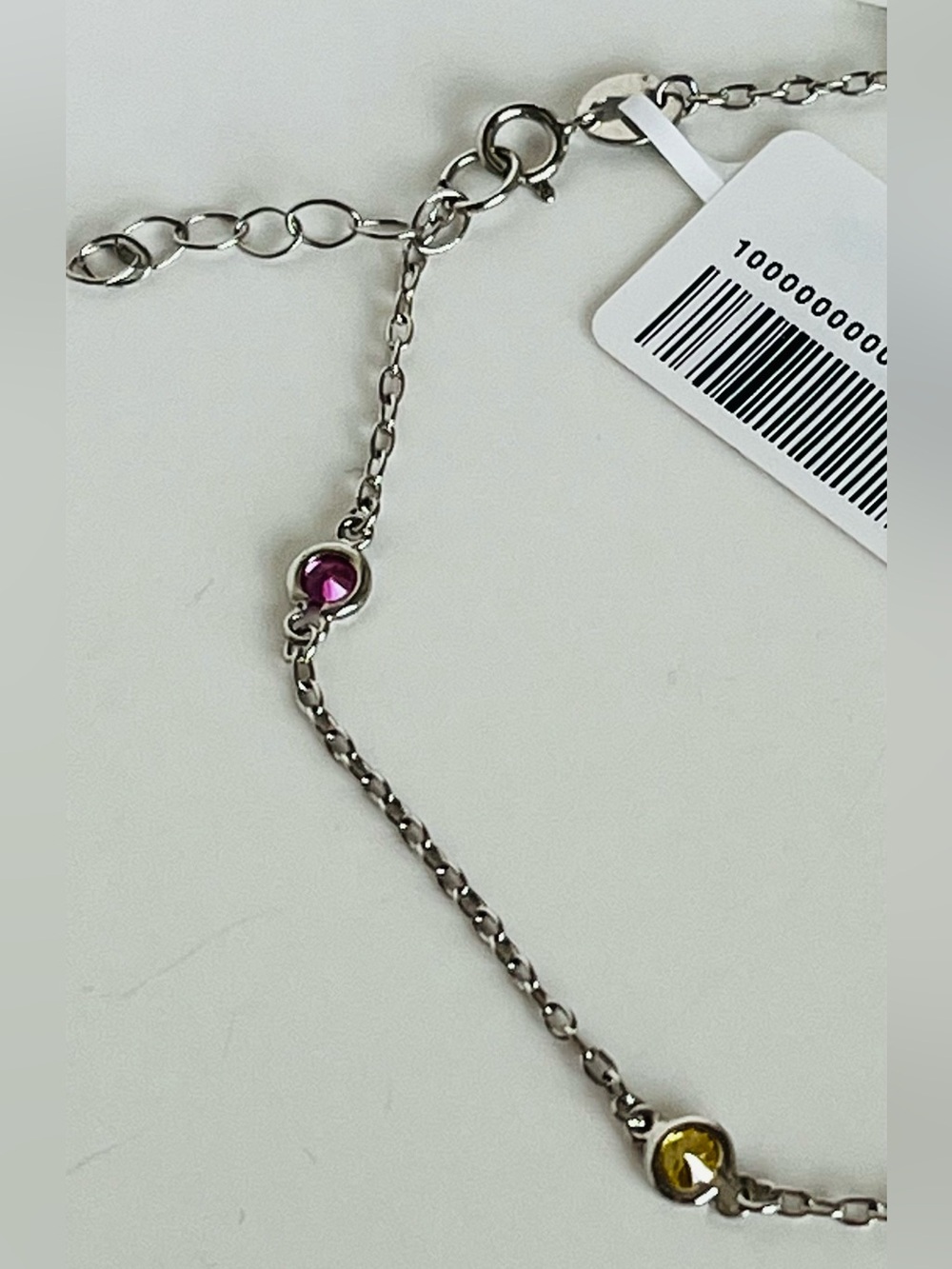 Giani Bernini Sterling Silver Multi-Stone Ankle Bracelet - Picture 3 of 5